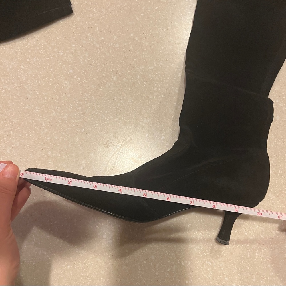 Stuart Weitzman Suede Black Knee High Boots Size 8 - Picture 4 of 13